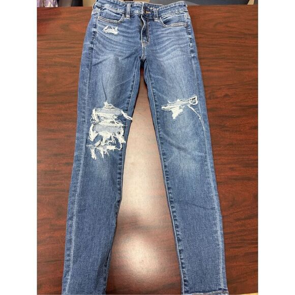 American Eagle Next Level Stretch Distressed Jegging Jeans Size 0 Short - Picture 1 of 9